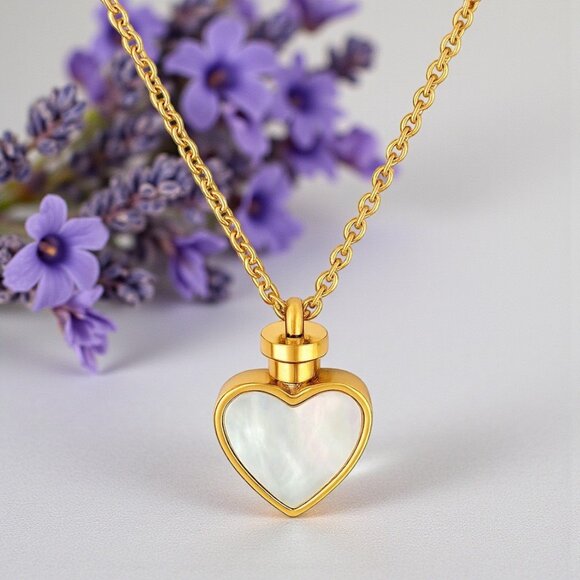 π18K Gold Plated Reversible Heart Charm Stainless Steel Dainty Necklace π€ - Picture 5 of 11